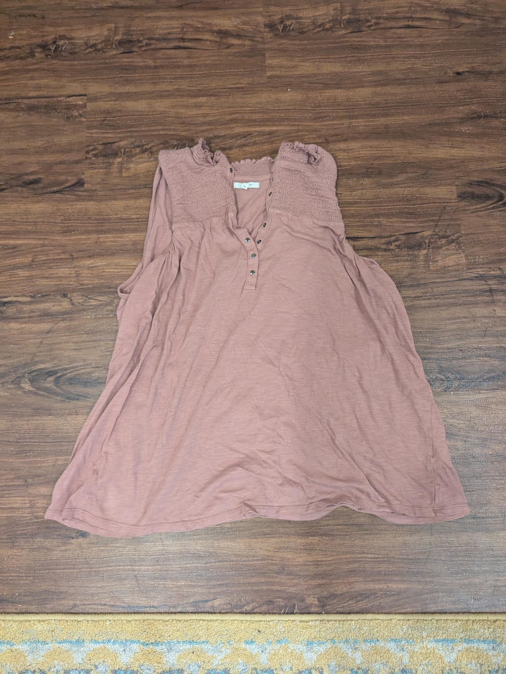 Maurices Mauve Tank with Smocked Yoke